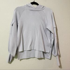Adeam Light Grey Oversized Puff Sleeve Hoodie Sweatshirt Womens S Street Wear